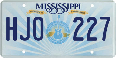 MS license plate HJO227
