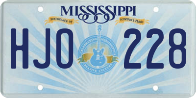 MS license plate HJO228