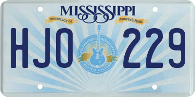 MS license plate HJO229