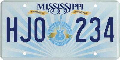 MS license plate HJO234