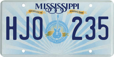 MS license plate HJO235
