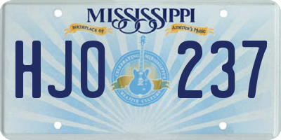 MS license plate HJO237