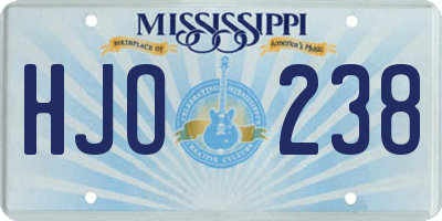 MS license plate HJO238