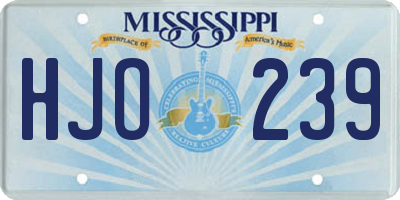 MS license plate HJO239