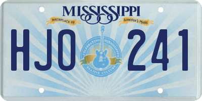 MS license plate HJO241