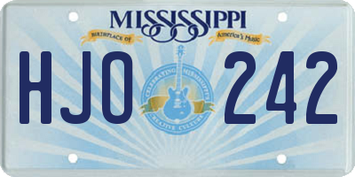 MS license plate HJO242