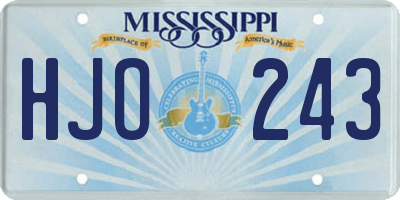 MS license plate HJO243