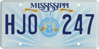MS license plate HJO247