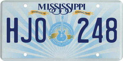 MS license plate HJO248
