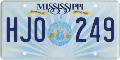 MS license plate HJO249