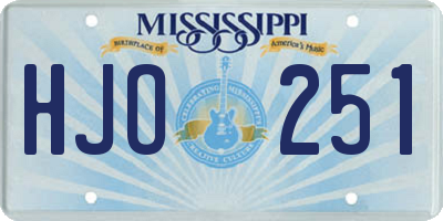 MS license plate HJO251