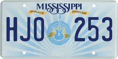 MS license plate HJO253