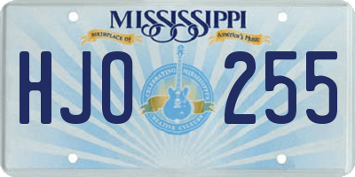 MS license plate HJO255