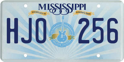 MS license plate HJO256