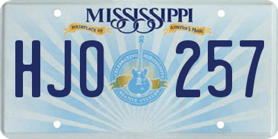 MS license plate HJO257