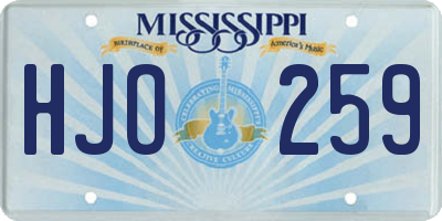 MS license plate HJO259