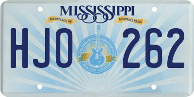 MS license plate HJO262
