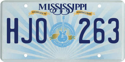 MS license plate HJO263