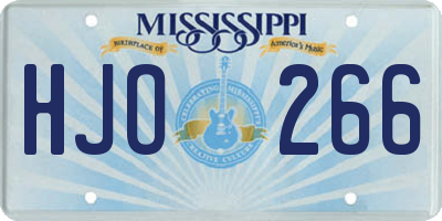 MS license plate HJO266