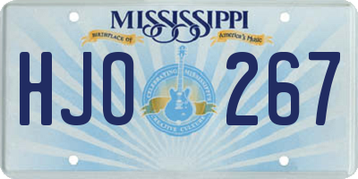 MS license plate HJO267