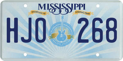 MS license plate HJO268