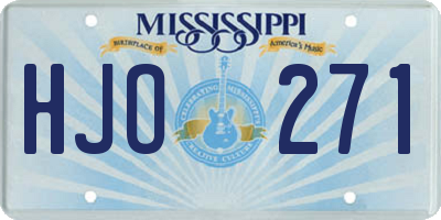 MS license plate HJO271
