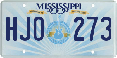 MS license plate HJO273