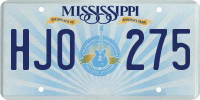 MS license plate HJO275