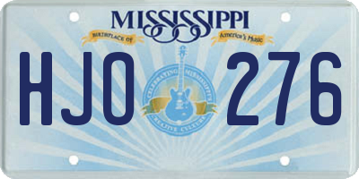 MS license plate HJO276