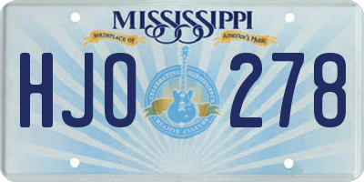 MS license plate HJO278