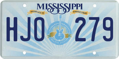 MS license plate HJO279