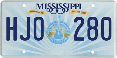 MS license plate HJO280