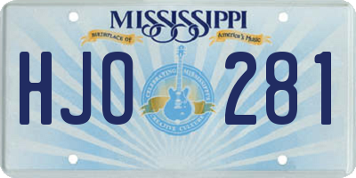 MS license plate HJO281