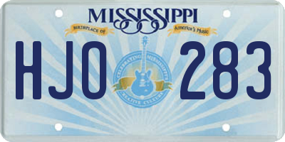 MS license plate HJO283