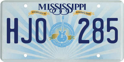 MS license plate HJO285