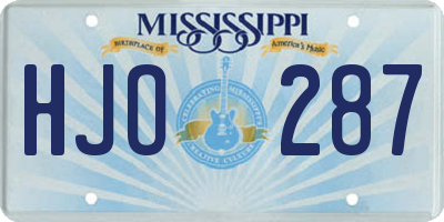 MS license plate HJO287