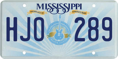 MS license plate HJO289