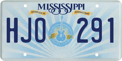 MS license plate HJO291
