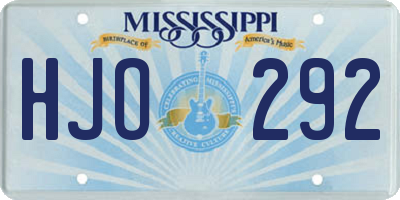 MS license plate HJO292
