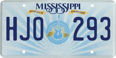 MS license plate HJO293