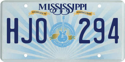 MS license plate HJO294