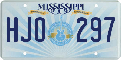 MS license plate HJO297