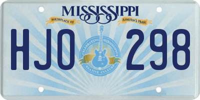 MS license plate HJO298
