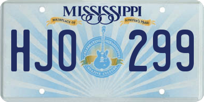 MS license plate HJO299