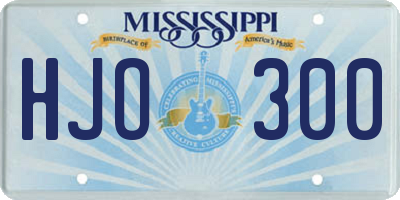 MS license plate HJO300