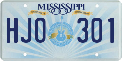 MS license plate HJO301