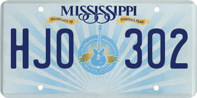 MS license plate HJO302