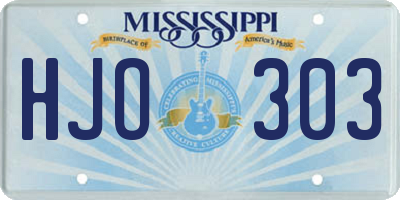 MS license plate HJO303