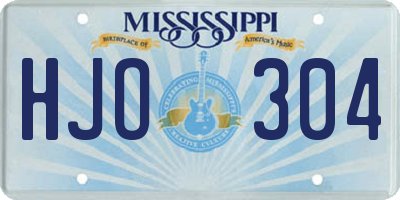 MS license plate HJO304