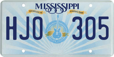 MS license plate HJO305